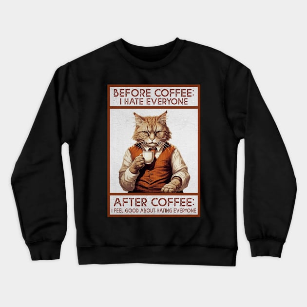 Before And After Coffee Crewneck Sweatshirt by Three Meat Curry